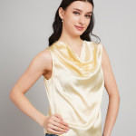 Women Cowl Neck Satin Top