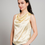 Women Cowl Neck Satin Top