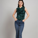 Women Print Cowl Neck Top