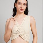 Women V-Neck Wrap Crop Top