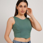 Solid Styled Back Crop Top