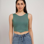 Solid Styled Back Crop Top