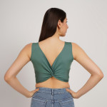 Solid Styled Back Crop Top