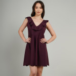 Women V-Neck Ruffles A-Line Dress
