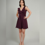 Women V-Neck Ruffles A-Line Dress
