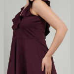 Women V-Neck Ruffles A-Line Dress
