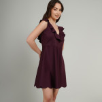 Women V-Neck Ruffles A-Line Dress