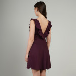 Women V-Neck Ruffles A-Line Dress