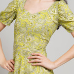 Women Floral Print Sweetheart Neck Puff Sleeve A-Line Dress