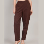 Women Comfort High-Rise Easy Wash Pleated Trousers