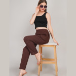 Women Comfort High-Rise Easy Wash Pleated Trousers