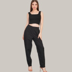 Women Comfort High-Rise Easy Wash Pleated Trousers