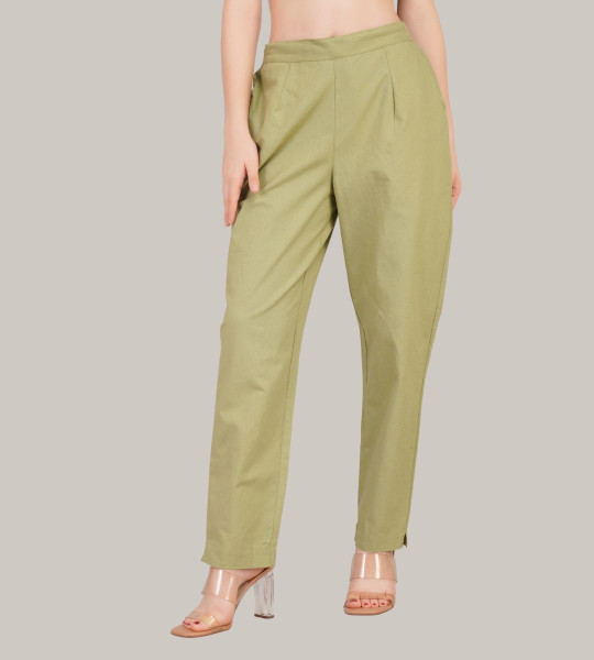 Women Comfort High-Rise Pleated Linen Trouser