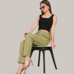 Women Comfort High-Rise Pleated Linen Trouser