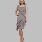 Striped Ruffles Detail A-Line Dress