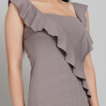 Striped Ruffles Detail A-Line Dress