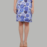 Floral Printed Wrap Above Knee Length Skirt