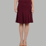 Mid-Rise A-Line Knee Length Skirt