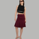 Mid-Rise A-Line Knee Length Skirt