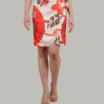Floral Printed Wrap Above Knee Length Skirt