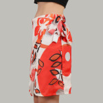 Floral Printed Wrap Above Knee Length Skirt