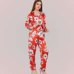 Printed Shawl Neck Satin Shirt With Trouser