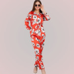 Printed Shawl Neck Satin Shirt With Trouser