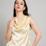 Women Cowl Neck Satin Top