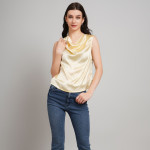 Women Cowl Neck Satin Top