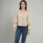 Women Floral Printed Shirt Style Cotton Top